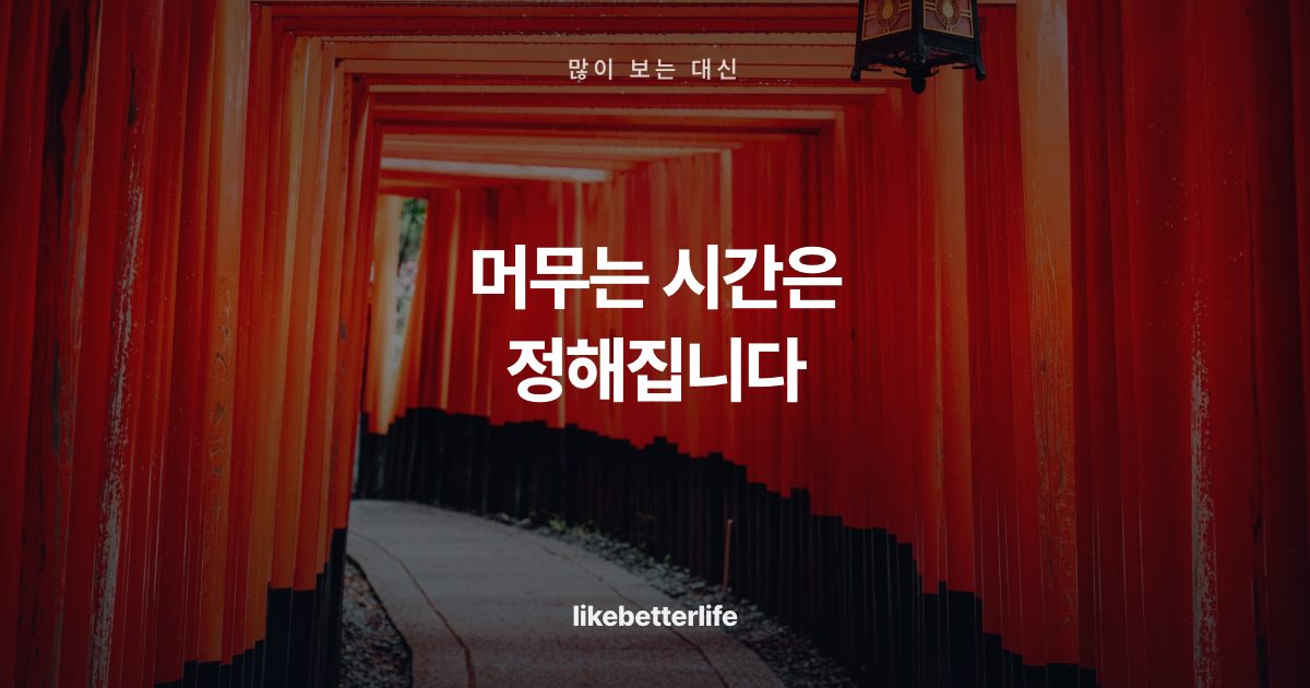 머무는 시간은
정해집니다